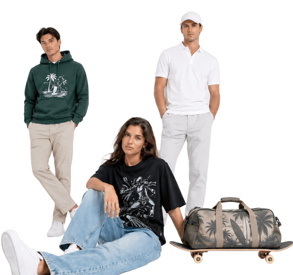 Models wearing Yoode custom apparel